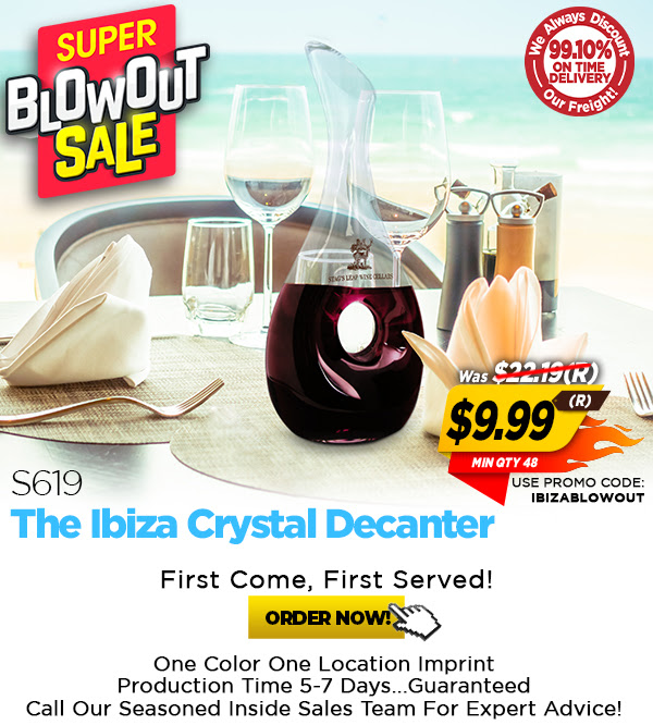 $9.99(R) Super Blowout Price on the S619 Ibiza Crystal Decanter