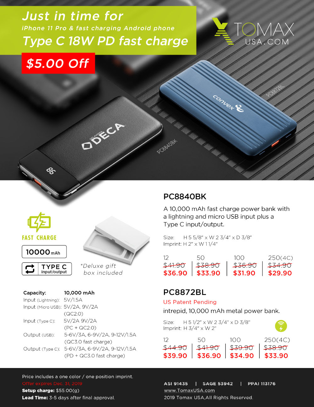 $5.00 OFF on lastest PD/fast charging power banks